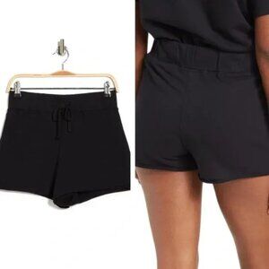 James Perse Cotton Shorts Womens M Drawstring Jersey Knit Black Casual Basic